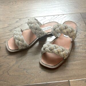 Steve Madden rhinestone braided flats